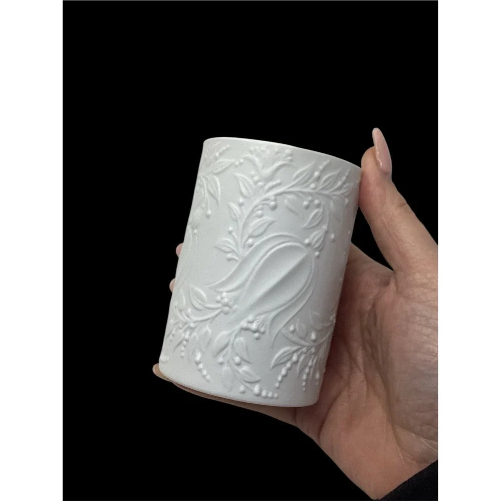 Vintage 60's Rosenthal Studio Linie Bjorn Wiinblad White OP Art Relief MCM Vase
